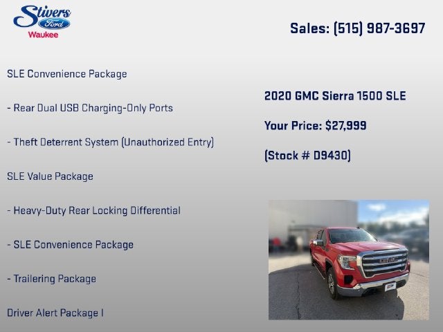 2020 GMC Sierra 1500 SLE
