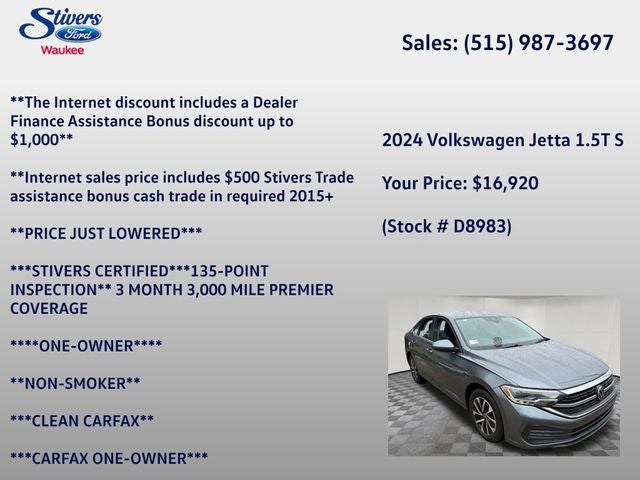 2024 Volkswagen Jetta 1.5T S