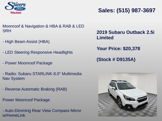 2019 Subaru Outback 2.5i Limited