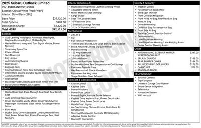 2025 Subaru Outback Limited