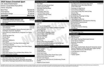 2025 Subaru Crosstrek Sport