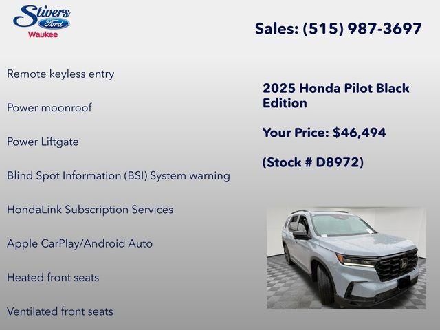 2025 Honda Pilot Black Edition