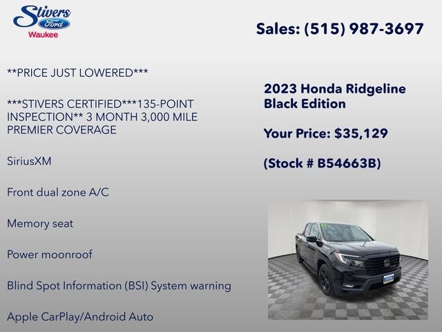 2023 Honda Ridgeline Black Edition