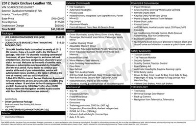 2012 Buick Enclave Leather Group