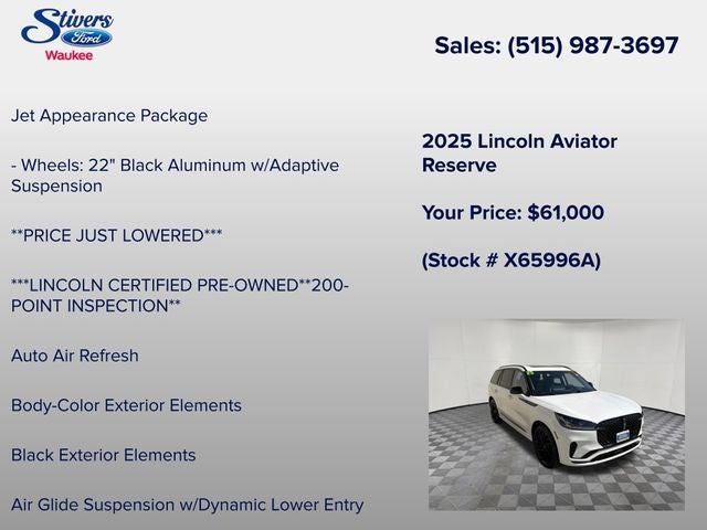 2025 Lincoln Aviator Reserve Premium