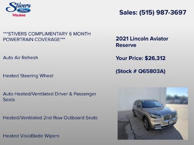 2021 Lincoln Aviator Reserve Premium