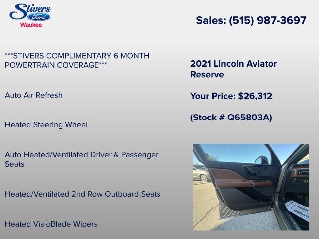 2021 Lincoln Aviator Reserve Premium