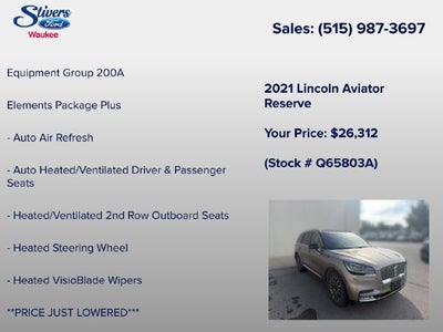 2021 Lincoln Aviator Reserve Premium
