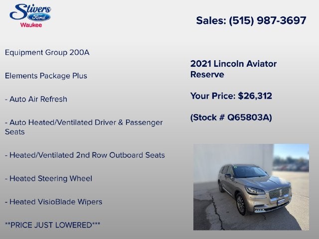 2021 Lincoln Aviator Reserve Premium