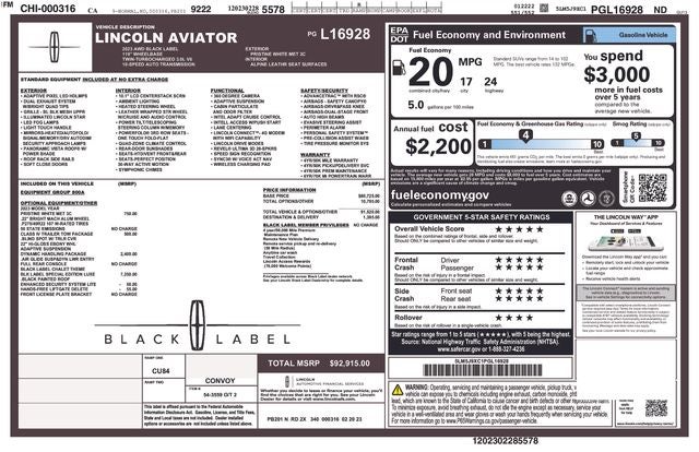 2023 Lincoln Aviator Black Label