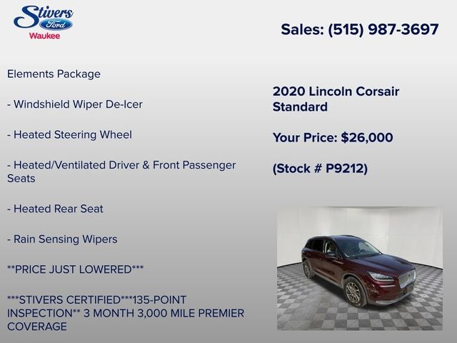 2020 Lincoln Corsair Standard
