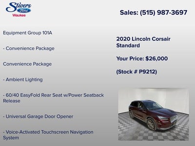 2020 Lincoln Corsair Standard