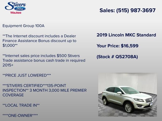 2019 Lincoln MKC Standard