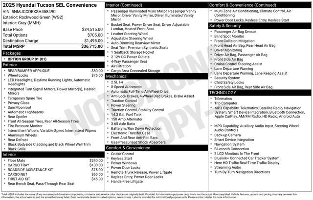 2025 Hyundai Tucson SEL Convenience