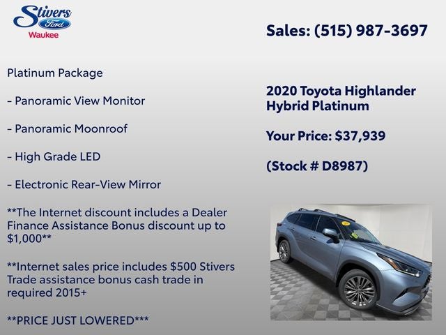 2020 Toyota Highlander Hybrid Platinum