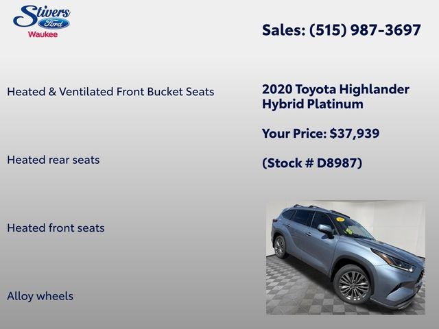 2020 Toyota Highlander Hybrid Platinum