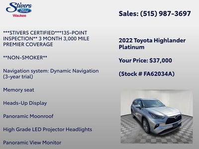 2022 Toyota Highlander Platinum