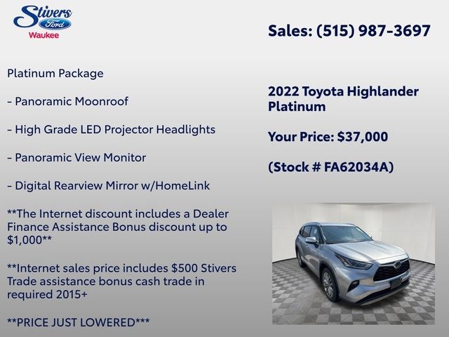 2022 Toyota Highlander Platinum