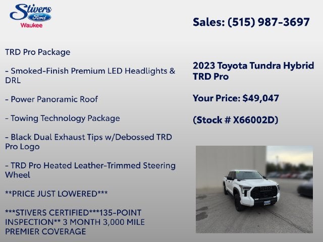 2023 Toyota Tundra Hybrid TRD Pro