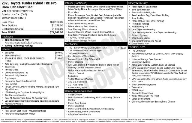 2023 Toyota Tundra Hybrid TRD Pro