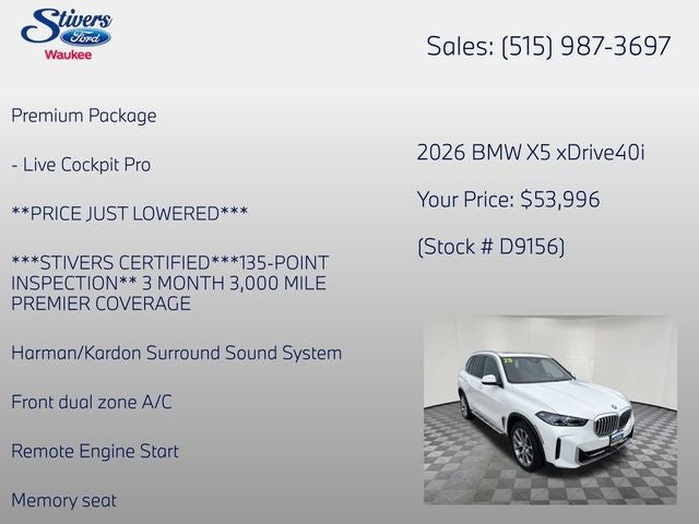 2026 BMW X5 xDrive40i