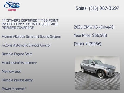 2026 BMW X5 xDrive40i