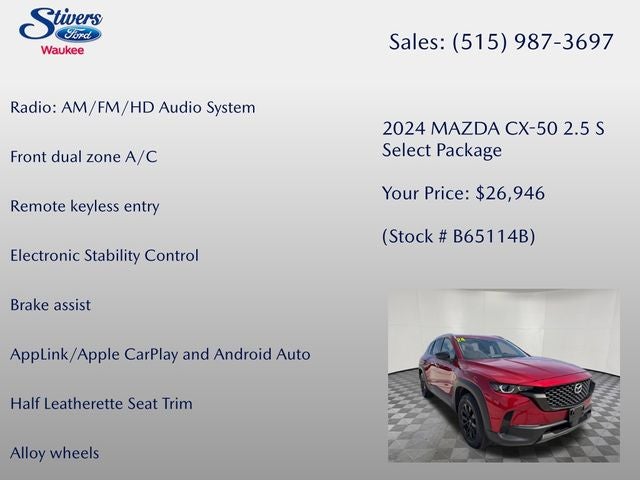 2024 Mazda Mazda CX-50 2.5 S Select Package