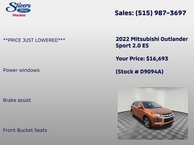 2022 Mitsubishi Outlander Sport 2.0 ES