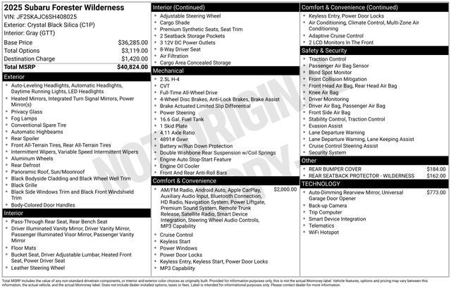 2025 Subaru Forester Wilderness