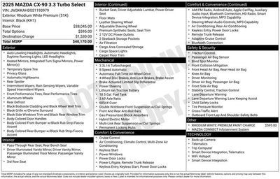 2025 Mazda Mazda CX-90 3.3 Turbo Select