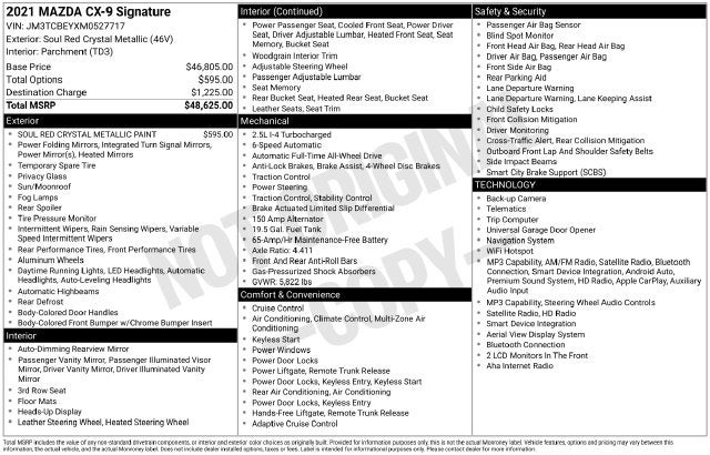 2021 Mazda Mazda CX-9 Signature
