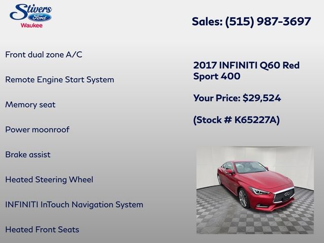 2017 INFINITI Q60 Red Sport 400