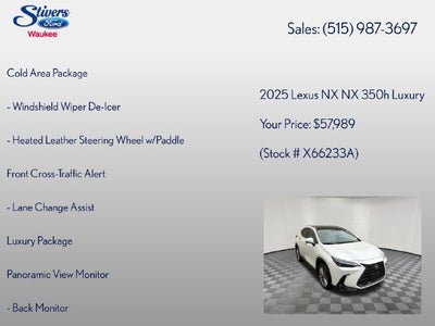 2025 Lexus NX 350h Luxury