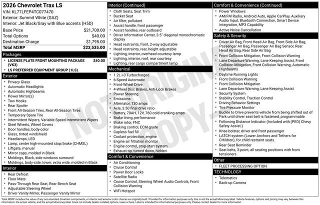 2026 Chevrolet Trax LS