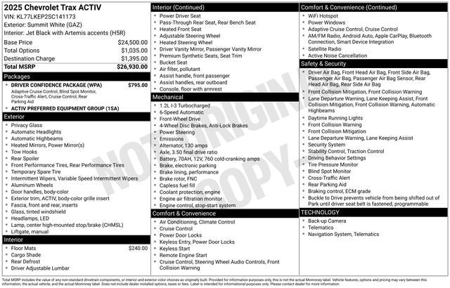 2025 Chevrolet Trax ACTIV