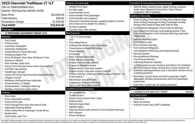 2023 Chevrolet TrailBlazer LT
