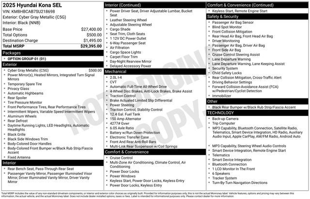 2025 Hyundai Kona SEL
