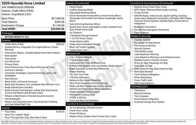 2020 Hyundai Kona Limited