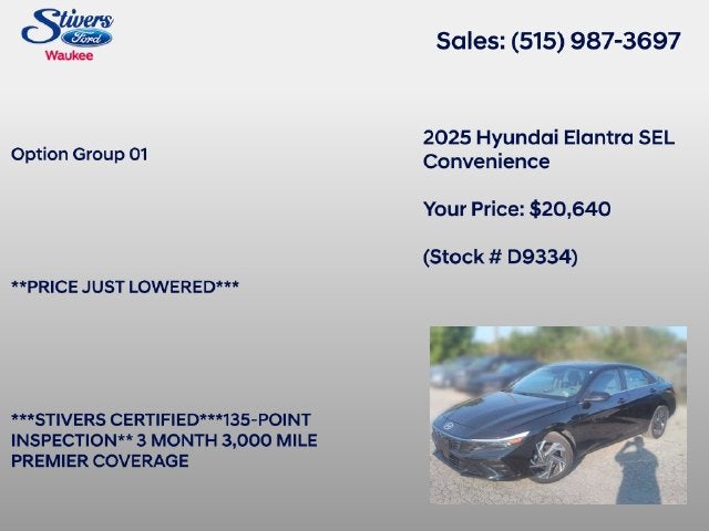 2025 Hyundai Elantra SEL Convenience