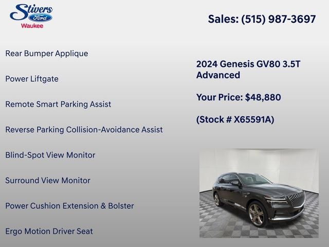 2024 Genesis GV80 3.5T Advanced