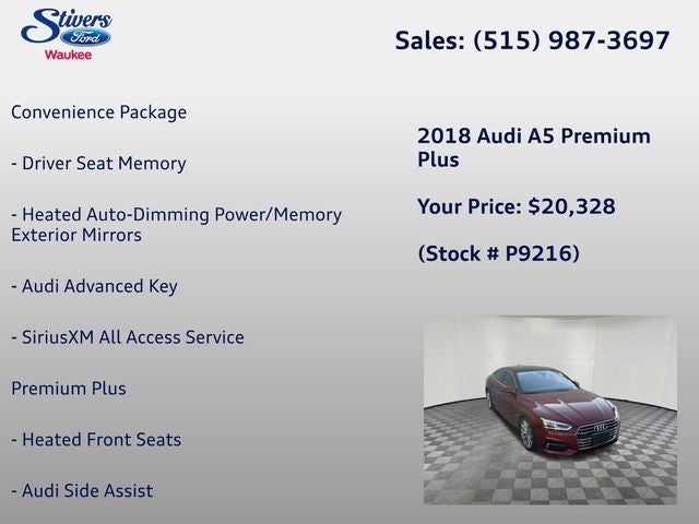 2018 Audi A5 2.0T Premium Plus quattro