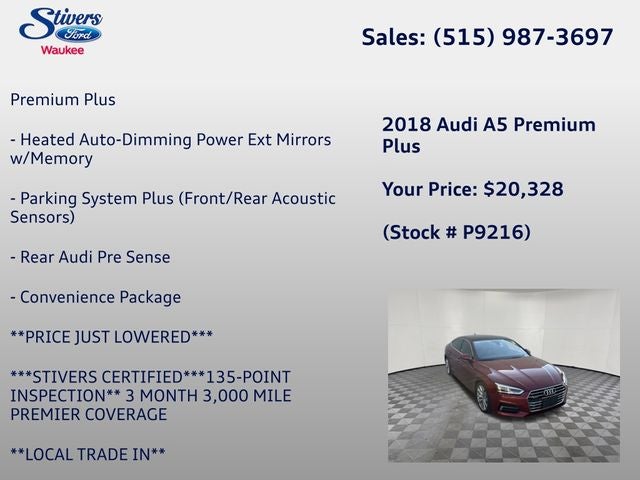 2018 Audi A5 2.0T Premium Plus quattro