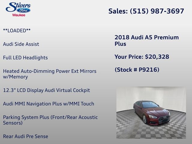 2018 Audi A5 2.0T Premium Plus quattro