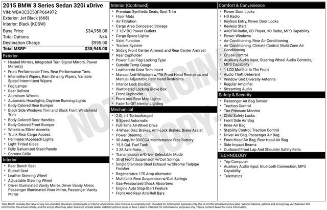 2015 BMW 3 Series 320i xDrive