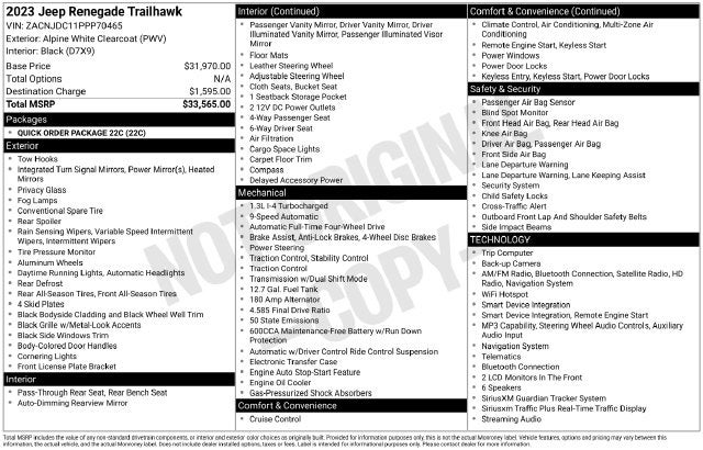 2023 Jeep Renegade Trailhawk
