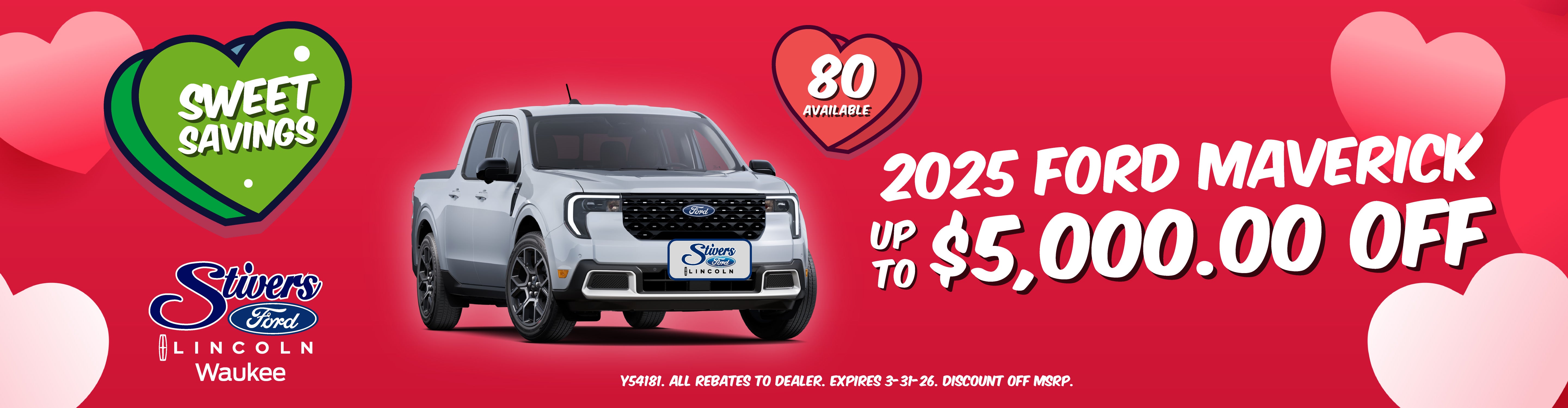 Up to $5,000 off 2025 Ford Maverick trucks