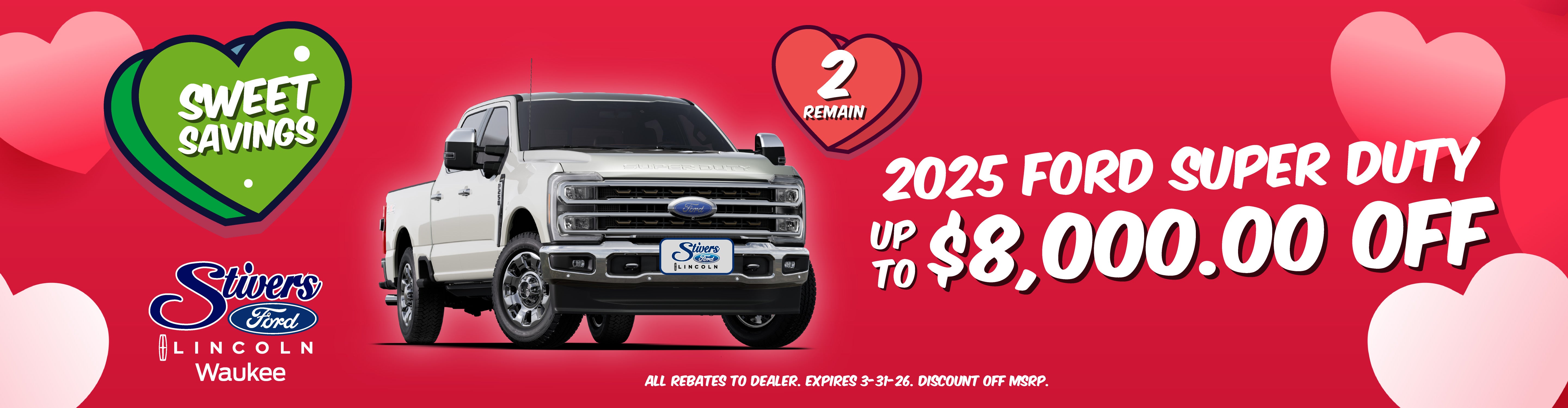 Up to $8,000 off 2025 Ford Super Duty trucks